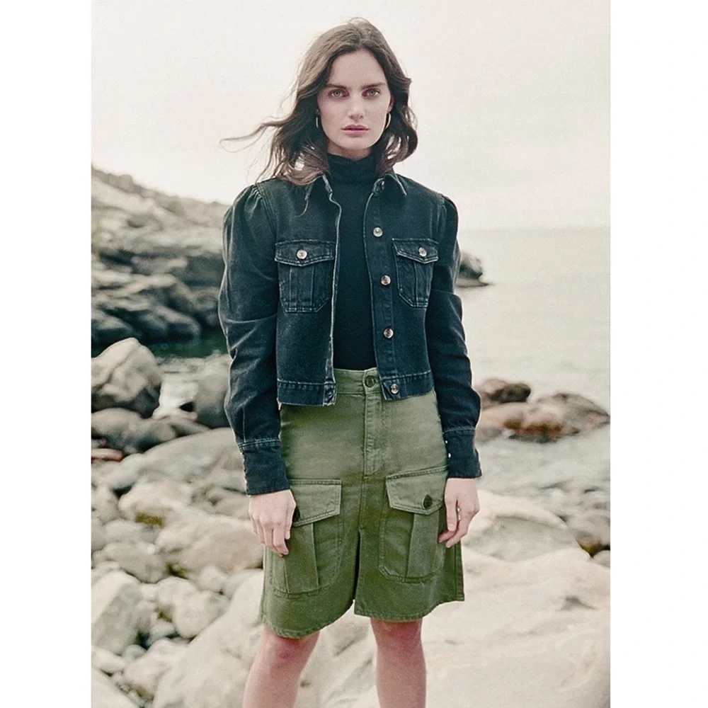 NWT BOYISH 90s Olive Green Canvas Twill‎ Military Cargo Pocket Utility Skirt 2